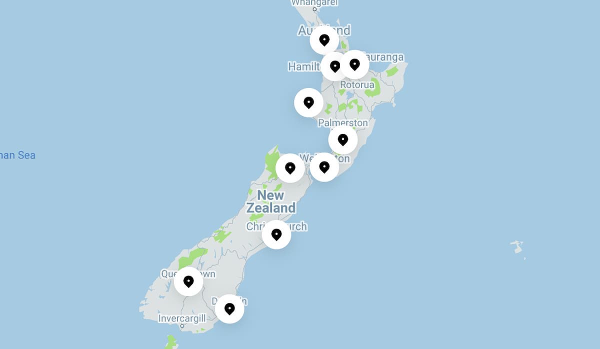 ニュージーランドウーバーイーツ配達で稼ぐ都市